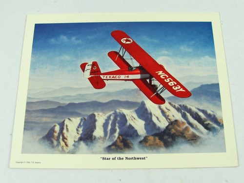 Texaco Star of Northwest plane art  print 10 x 8 1995 Texaco plane TD Adams