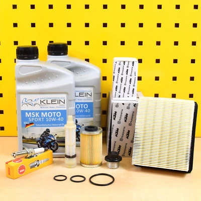 Original oil filter set air filter spark plug MSK Moto 10W40 for: KTM Duke / RC 125 - Image 1 of 2