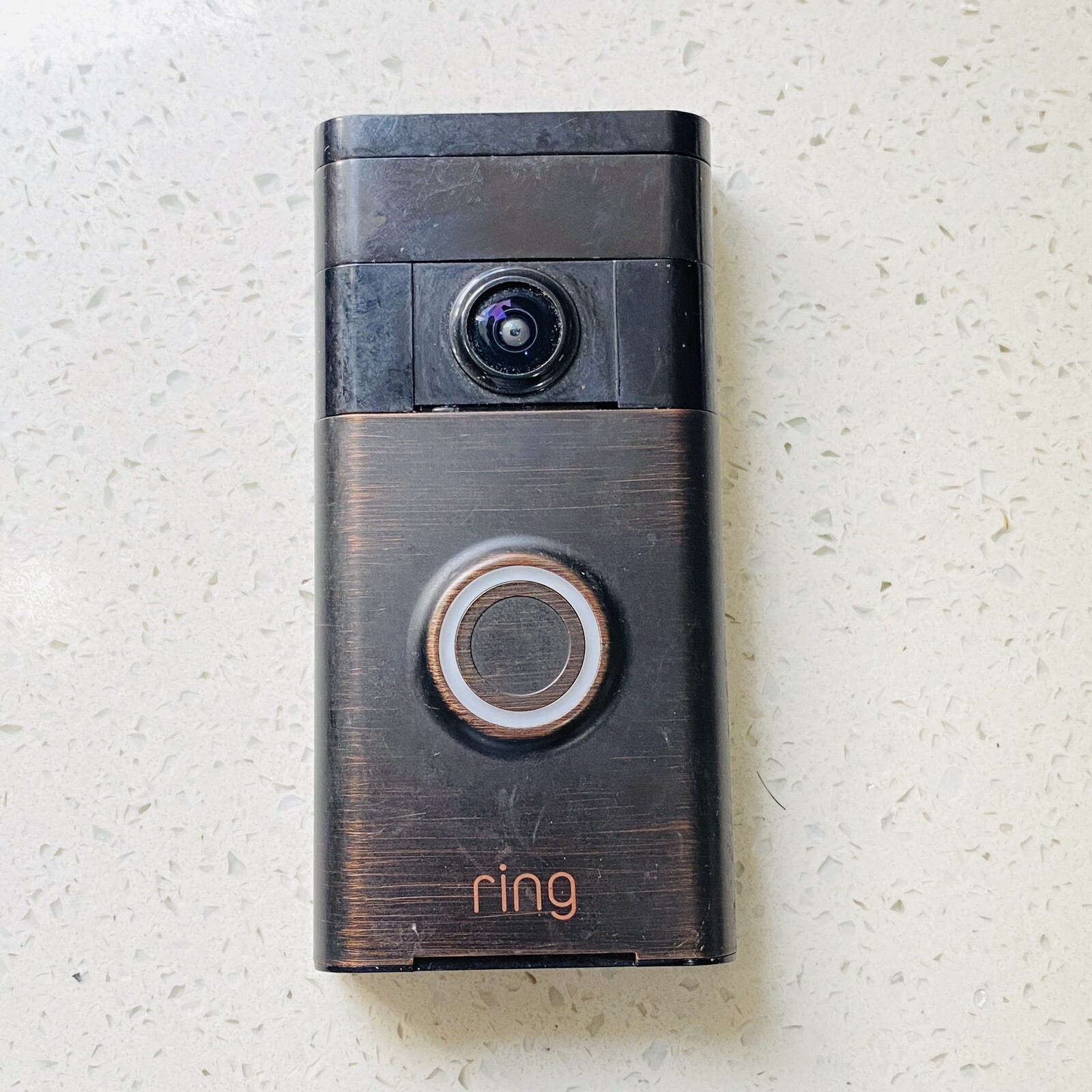Wireless Smart Video Doorbell with Night Vision Motion Detection and Wi-Fi Connectivity in Black-image