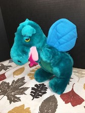 VGUC-VINTAGE-17  Dakin Dragon Plush Teal Blue Green Wings Mythical