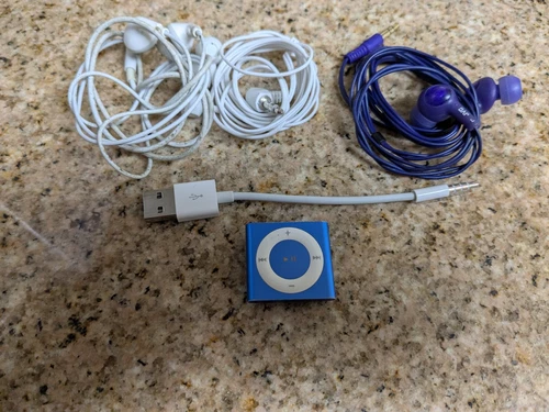 Apple iPod Shuffle 2GB Blue 4th Gen USB MP3 Player - Picture 1 of 1