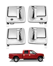 4Pcs Chrome Exterior Door Handle Set For 99-16 Ford F-250 F-350 Super Duty 79306