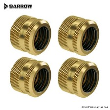 4 Pack Barrow G1/4" to 16mm Hard Tubing Compression Fitting 16mm OD Rigid Gold