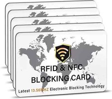 5 Pack RFID Blocking Card NFC Contactless Debit/Credit Card Protector - World Ma