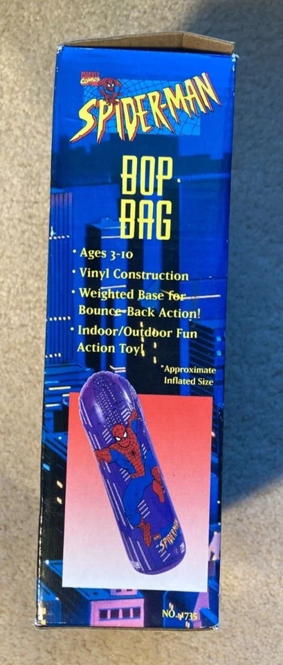 Bolso inflable Marvel Spider-Man 1995 Bop nuevo en caja ¡Raro! Foto 4 de 4