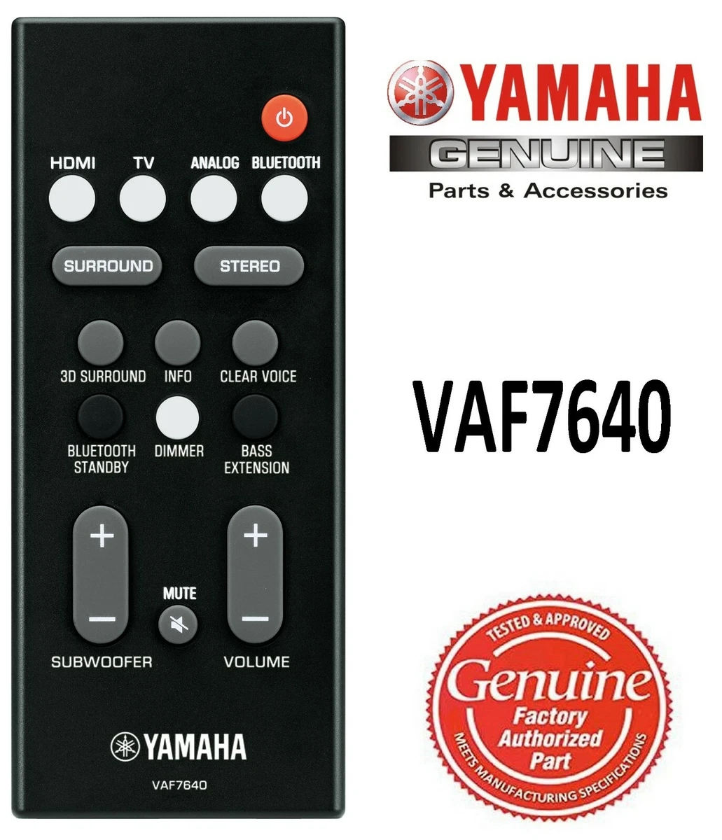 New Genuine Yamaha Remote Control VAF7640 fits Sound Bar YAS-108