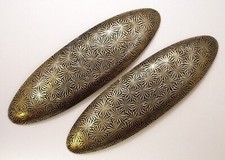  1974  SALE  ANTIQUED GOLD SNOWFLAKE DESIGN BARRETTE COMPONENT- 2 Pcs