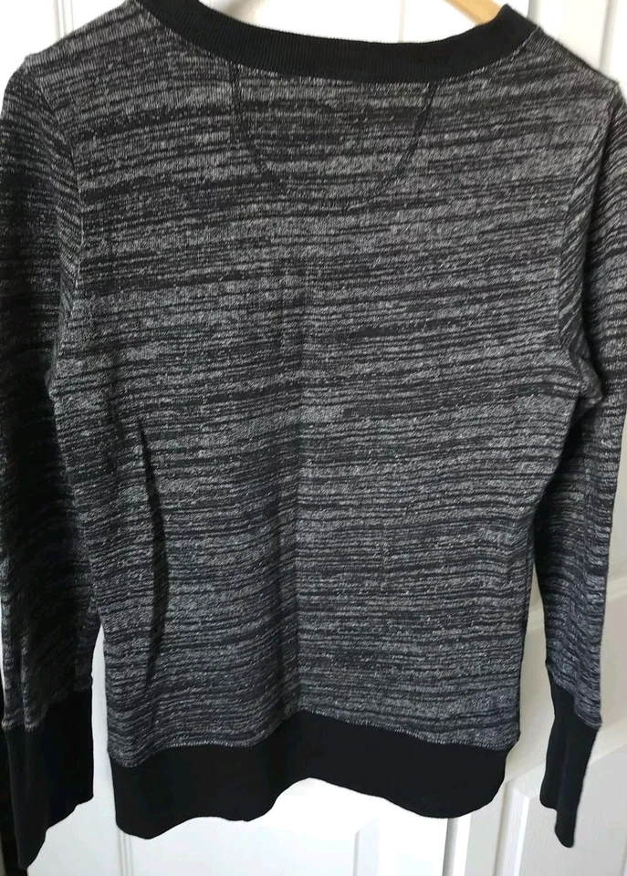Merona Women's Heather Black Zip Shoulder Sweat Shirt Size Medium L.S. EUC  - Image 2 of 4