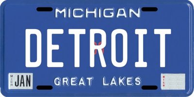 Detroit Michigan Aluminum 1980's License Plate