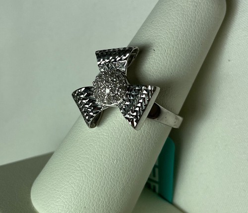 EFFY BH Silver Ring Size 7.0 Diamond 0.18 CT’s With White Rhodium New With Tag - Picture 8 of 9