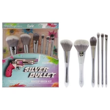 Silver Bullet Makeup Brush Kit by Rude Cosmetics for Women - 6 Pc Kit Set