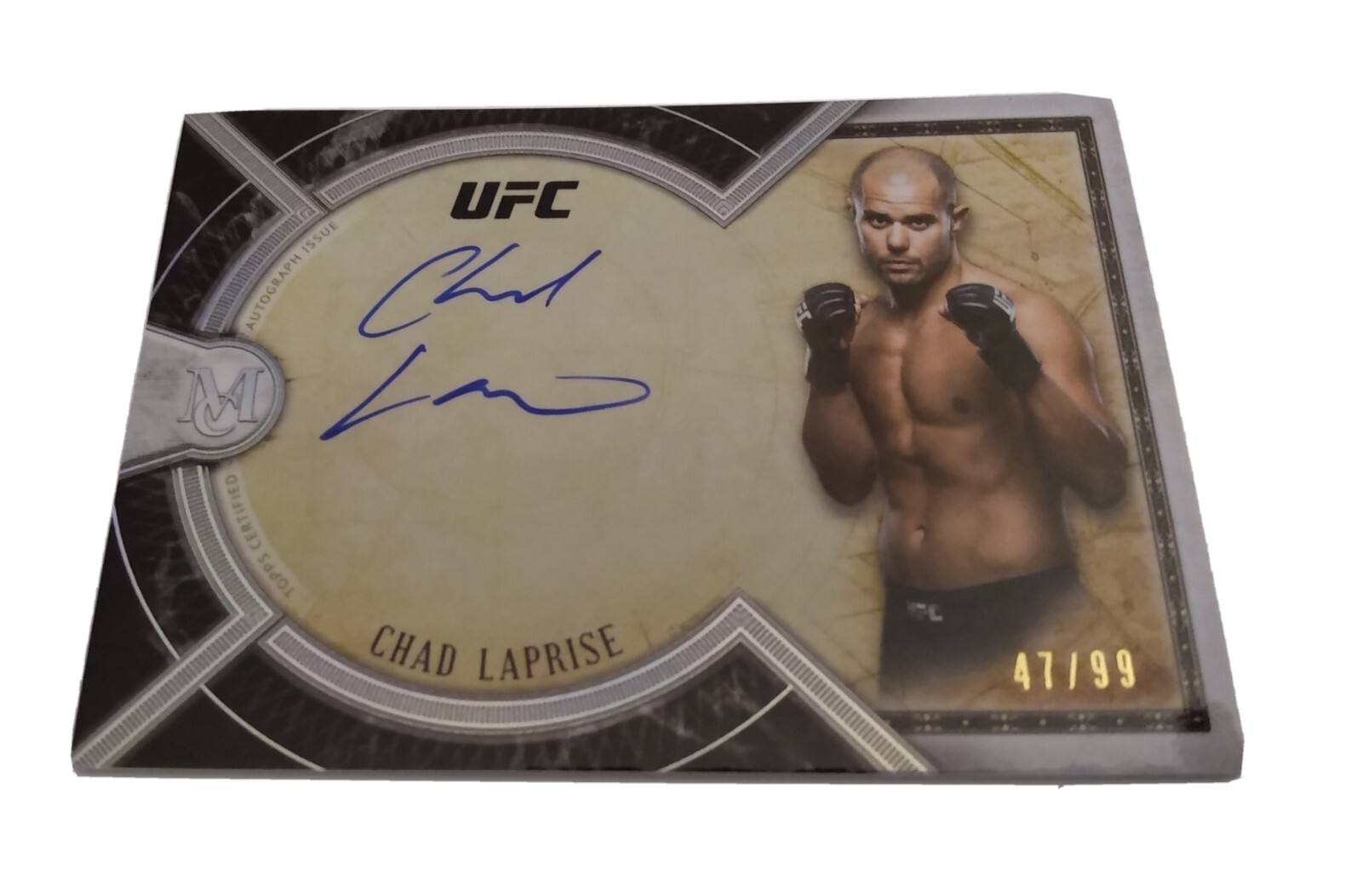 2018 UFC Topps Museum Collection CHAD LAPRISE Autograph Card (47/99) MINT