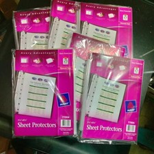 6 pkgs AVERY Sheet Protectors 77004 5-1/2 x 8-1/4 25/pk NOS Diamond Clear