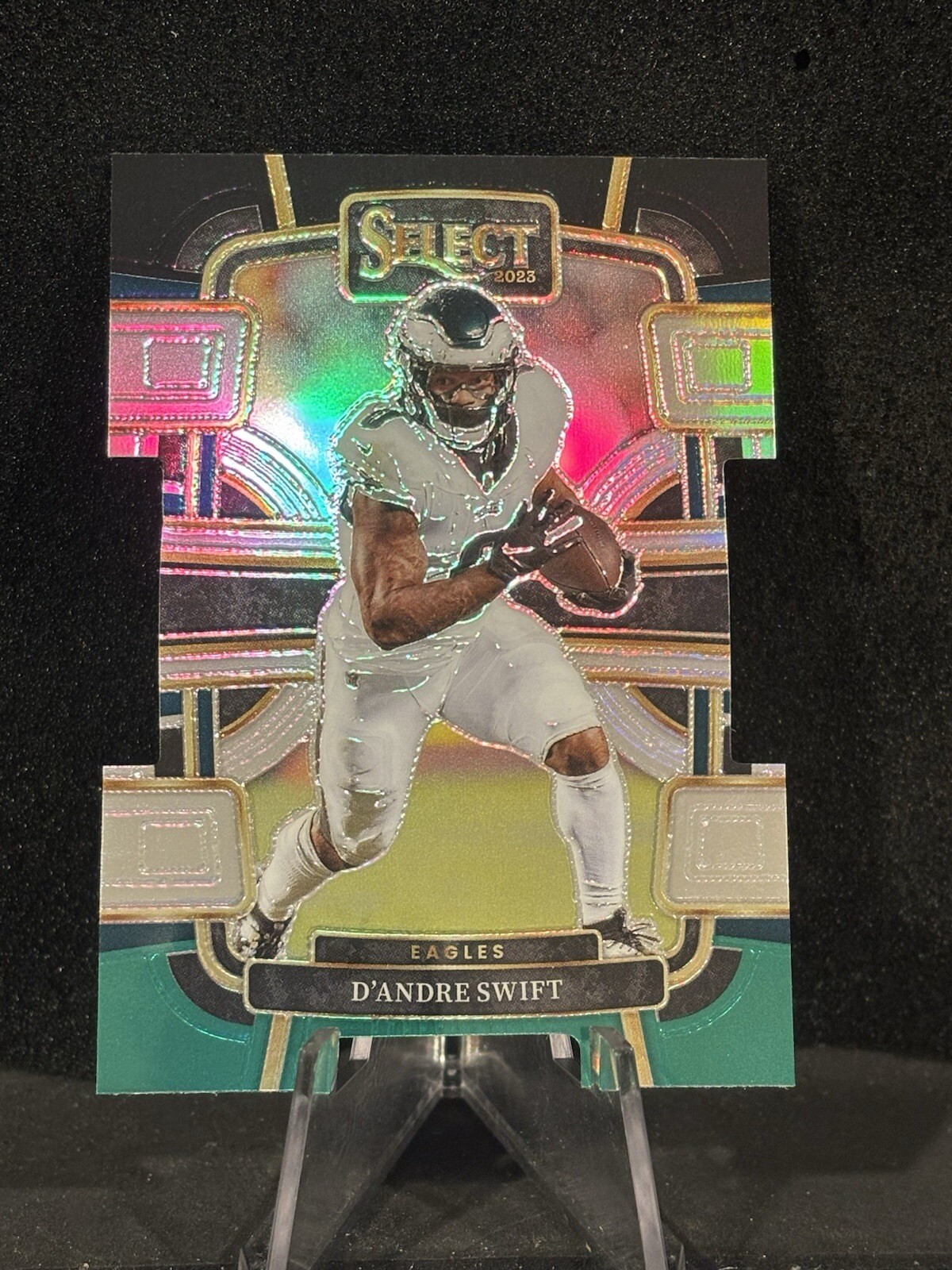 2023 Select D'Andre Swift Black And Green Prizm Die Cut Concourse Level