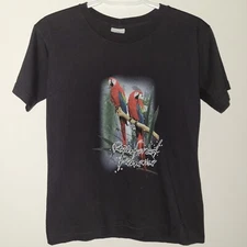 Vintage Galapago Parrot Rainforest Panama Short Sleeve T-Shirt Women's Size 18