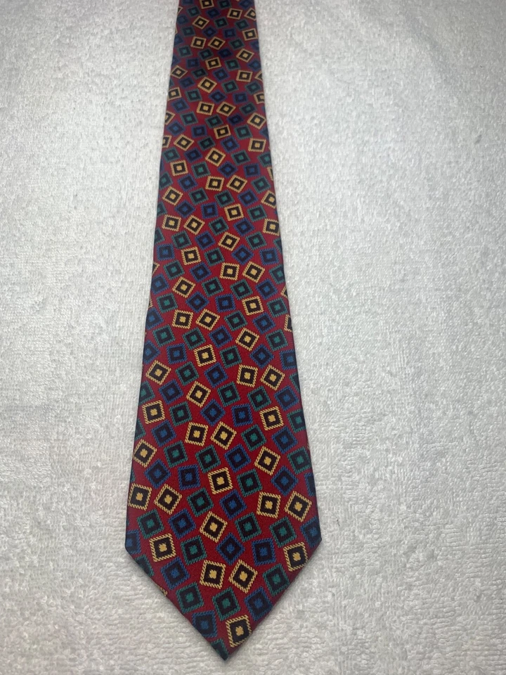 CORBATA PERRY ELLIS HOMBRE ROJA CON AZUL DORADO VERDE 3,5 X 58 Foto 2 de 4