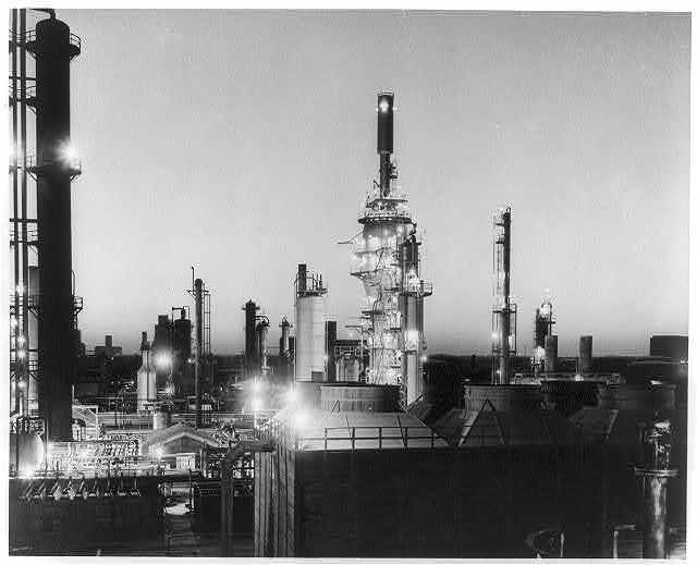 Champlin Oil & Refining Co., Enid. View of the Plant in Enid at Night