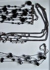 COSTUME JEWELRY NECKLACE  LOT VTG -NOW BEADED FAUX PEARL & LUCITE BEADS GREY BLK — photo 7