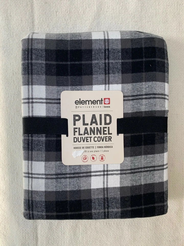 Pottery barn подростковый элемент клетку органическая фланель пододеяльник и накидка 2шт двойной - Изображение 2 из 4