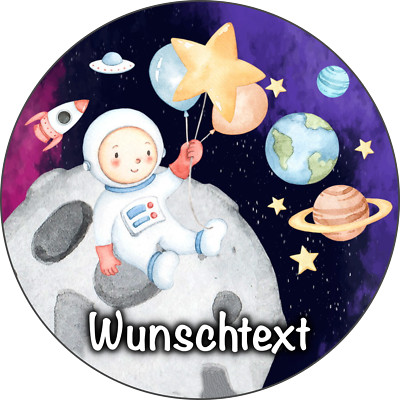 Weltall eßbar Tortenaufleger  Party Deko personalisiert Geschenk Astronaut Raket