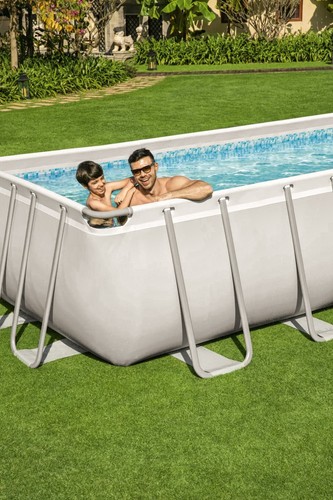 Piscina Fuori Terra Rettangolare Rigida 549x274x122 con Accessori Scaletta Pompa - Foto 3 di 15