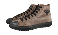 Prada Wildleder Stratus High-Top Sneaker - 4T3306 - Braun - Neu - 9 43