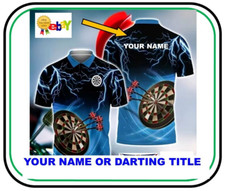 DART SHIRT PERSONALISED - WE PRINT YOUR NAME -  EXCELLENT GIFT - UK SELLER