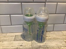 Dr. Brown's Natural Flow 9 oz. Wide Neck Baby Bottles Clear-Green 2ct 