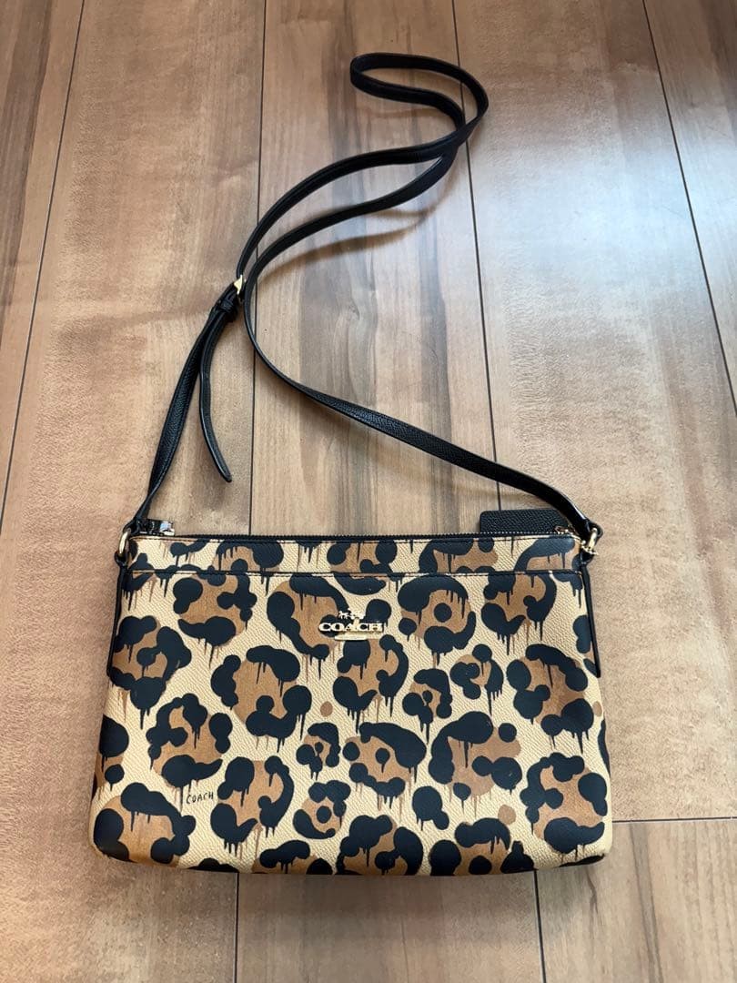 COACH x BASEMAN Leopard Pattern Leather Shoulder … - image 1