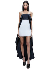 ALICE + OLIVIA THEDA BLACK WHITE STRAPLESS HIGH LOW DRESS WOMEN’S SIZE 12 NWT