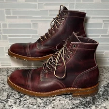 Truman Boot Company Oxblood Cap Toe Lace Up Boots - 9.5