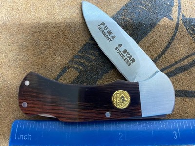Puma 4 Star Small Lockback Knife, Smooth Cocobola Wood Handles
