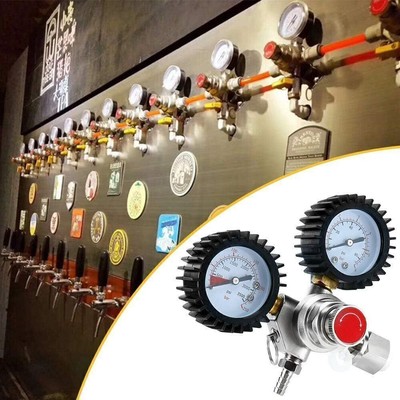 Dual Gauge Gas Bottle CO2 Regulator for Draft Beer Homebrew Kegerator CGA320