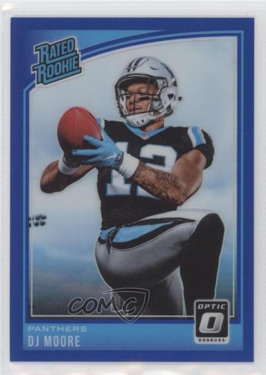 2018 Donruss Optic Rated Rookie Blue Prizm 45/149 DJ Moore #166 rf2