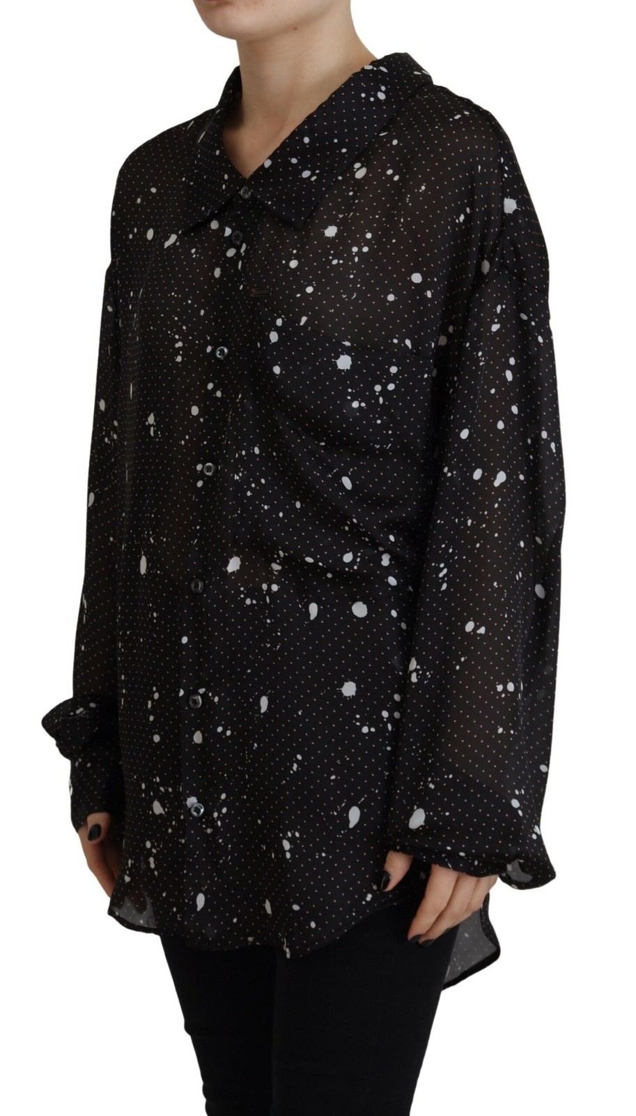 Dsquared² Black Polka Dots Collared Button Down B… - image 2