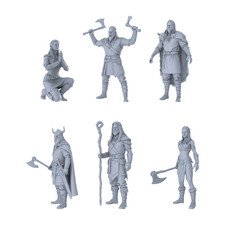 MRY-SFW LYTR479 1/64/87/160 Medieval Norse Vikings Clan Group 6 Figures Display