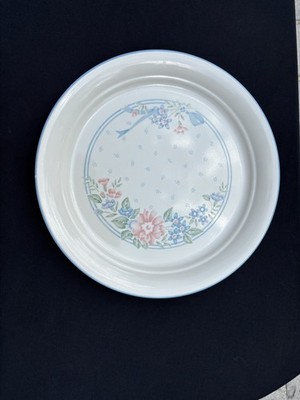 Corning Corelle 10 1/4'' Symphony Dinner Plate Cream Light Blue Peach Flower VGUC