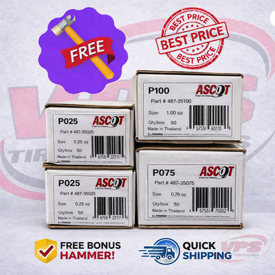 #ad Ascot Wheel Weights x200 for Steel Wheels P025 P050 P075 P100 Free Hammer $56.97