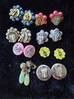 Vtg Lot 8 Pairs All Japan Signed Clip/Screw On Eearings Flower Cluster Bead  — photo 10