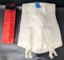 Vintage Sarong Two Jr Small Criss Cross White Nylon Open Bottom Panty Girdle 25