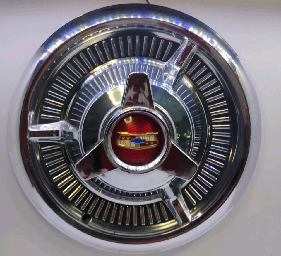 Lot Of 4 1958 Chevrolet 14" Spinner Hubcap Wheel Cover Genuine OEM 58' Impala - Image 2 of 4