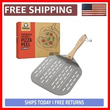 Compact 12'' Aluminum Pizza Peel with Foldable Handle - Ideal for Artisan Baking