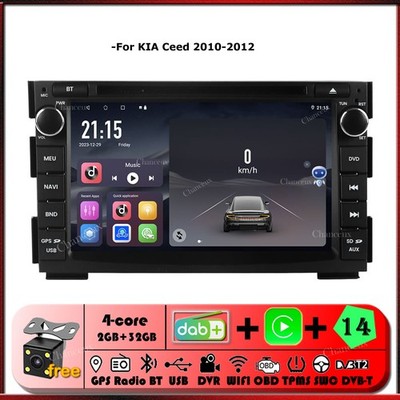 7'' Android 14 Head Unit Radio GPS SAT Sat Nav DAB Carplay DVR For KIA Ceed 2010-2012