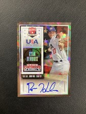 2015 Panini Contenders #62 Ryan Hendrix Auto Cracked Ice /23 USA Collegiate