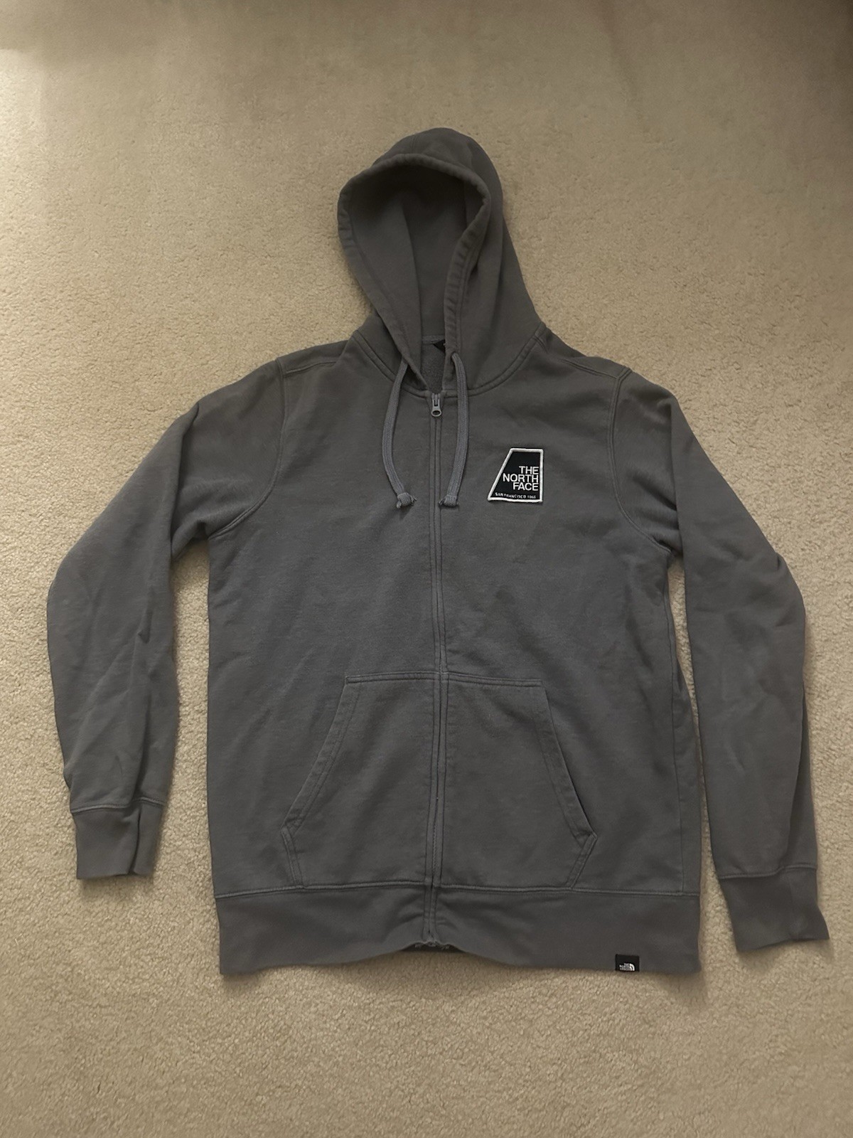 North Face Gray Full Zip Hooded Jacket Size Large for Men