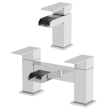 Waterfall Bathroom Taps Chrome Basin Mixer Bath Filler Shower Deck Tap Sets