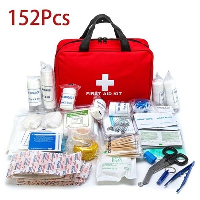 First Aid Kit 152 Pcs, Emergency Camping Hiking Home Office Car Kit, Bandages