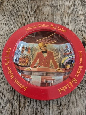 Johnnie Walker Red Label Aschenbecher Metall Vintage Werbung
