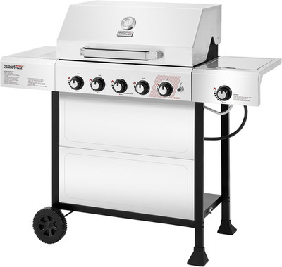 GA5401T 5-Burner BBQ Liquid Propane Gas Grill with Side Burner, Stainless Steel