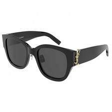 SAINT LAURENT SLM95/K 001 Black/Grey 54-21-145 Sunglasses New Authentic